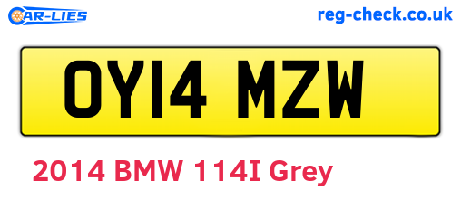 OY14MZW are the vehicle registration plates.