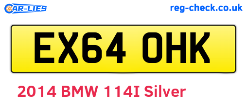 EX64OHK are the vehicle registration plates.