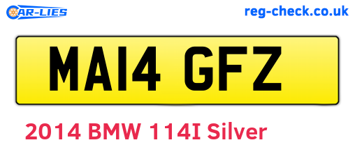 MA14GFZ are the vehicle registration plates.