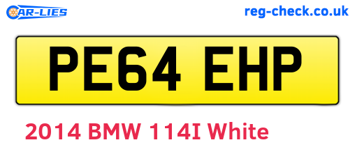 PE64EHP are the vehicle registration plates.