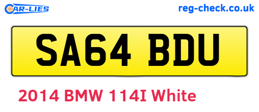 SA64BDU are the vehicle registration plates.
