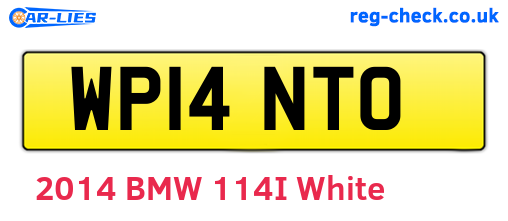 WP14NTO are the vehicle registration plates.