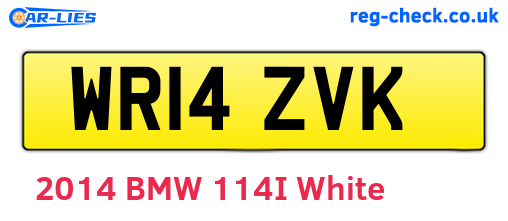 WR14ZVK are the vehicle registration plates.