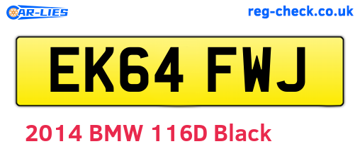 EK64FWJ are the vehicle registration plates.