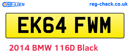 EK64FWM are the vehicle registration plates.