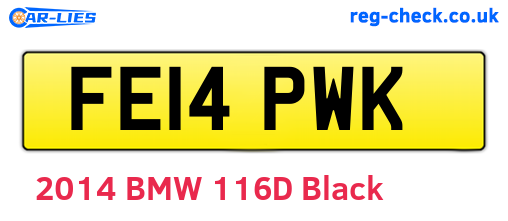 FE14PWK are the vehicle registration plates.