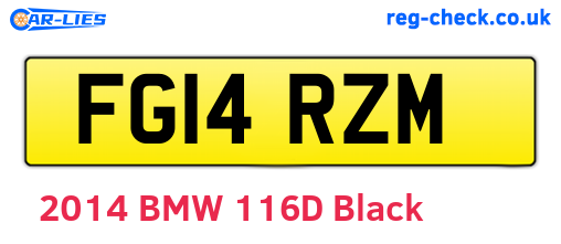 FG14RZM are the vehicle registration plates.