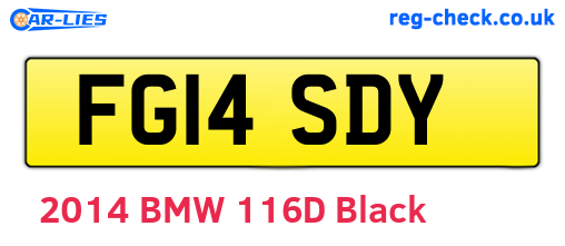 FG14SDY are the vehicle registration plates.