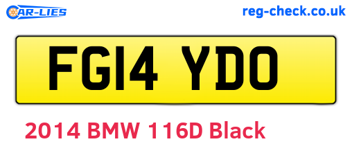 FG14YDO are the vehicle registration plates.