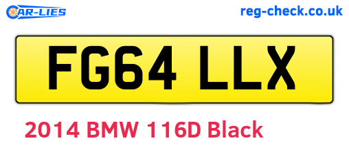 FG64LLX are the vehicle registration plates.