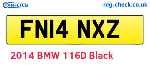 FN14NXZ are the vehicle registration plates.
