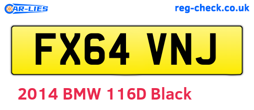 FX64VNJ are the vehicle registration plates.