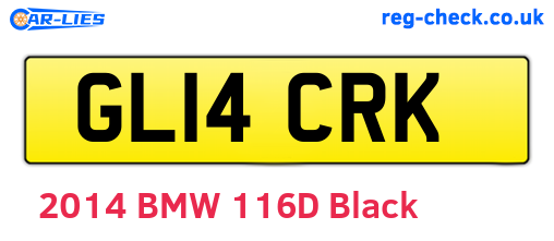 GL14CRK are the vehicle registration plates.