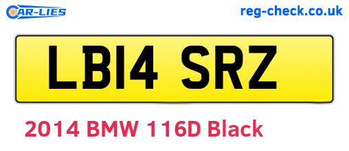 LB14SRZ are the vehicle registration plates.