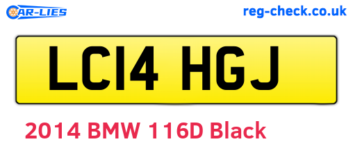 LC14HGJ are the vehicle registration plates.