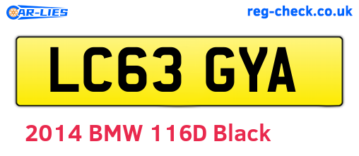 LC63GYA are the vehicle registration plates.
