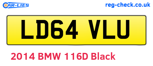 LD64VLU are the vehicle registration plates.