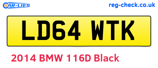 LD64WTK are the vehicle registration plates.