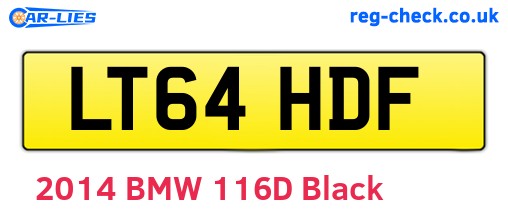 LT64HDF are the vehicle registration plates.