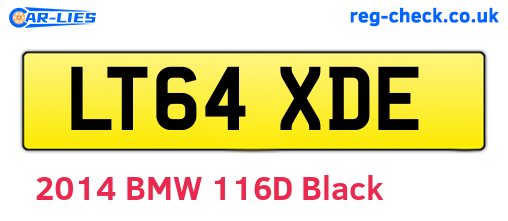 LT64XDE are the vehicle registration plates.