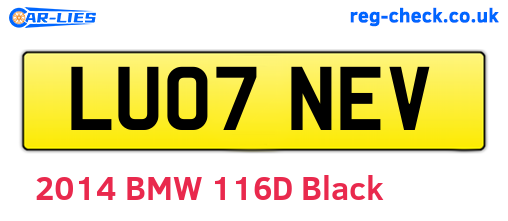 LU07NEV are the vehicle registration plates.