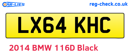 LX64KHC are the vehicle registration plates.