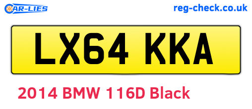LX64KKA are the vehicle registration plates.