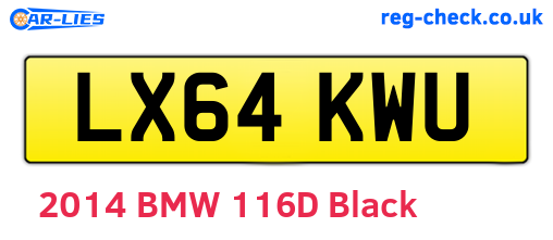 LX64KWU are the vehicle registration plates.