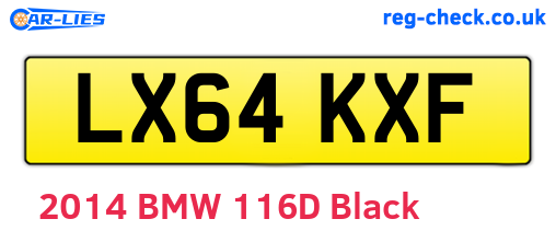 LX64KXF are the vehicle registration plates.