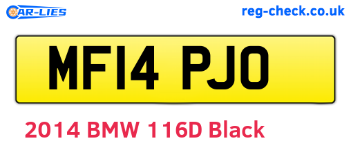 MF14PJO are the vehicle registration plates.
