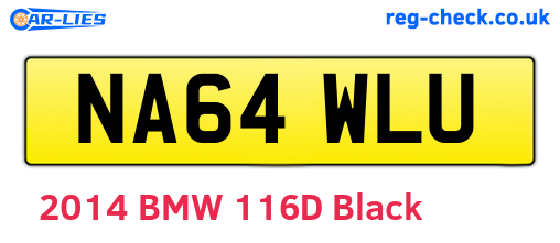 NA64WLU are the vehicle registration plates.