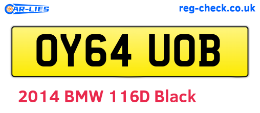OY64UOB are the vehicle registration plates.