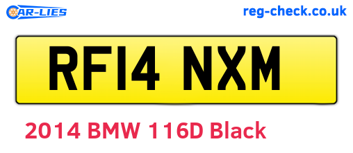 RF14NXM are the vehicle registration plates.