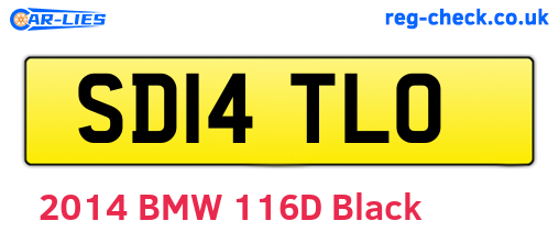 SD14TLO are the vehicle registration plates.