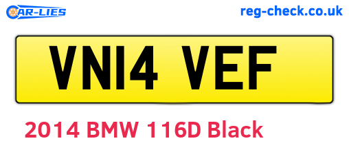 VN14VEF are the vehicle registration plates.