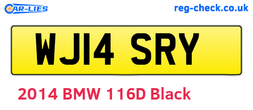 WJ14SRY are the vehicle registration plates.