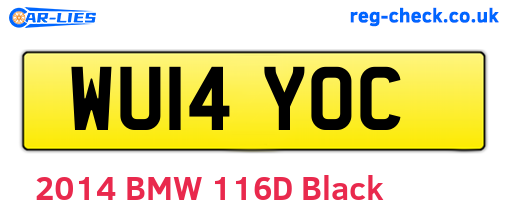 WU14YOC are the vehicle registration plates.