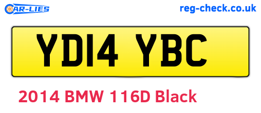 YD14YBC are the vehicle registration plates.