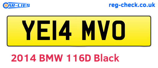 YE14MVO are the vehicle registration plates.
