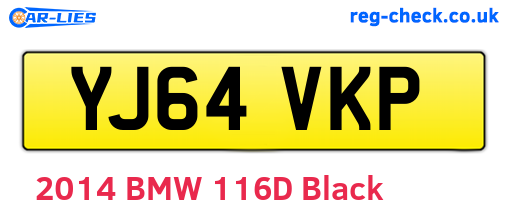 YJ64VKP are the vehicle registration plates.