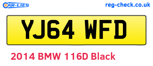 YJ64WFD are the vehicle registration plates.