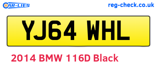 YJ64WHL are the vehicle registration plates.