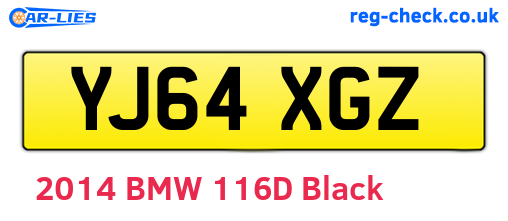 YJ64XGZ are the vehicle registration plates.