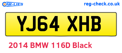 YJ64XHB are the vehicle registration plates.