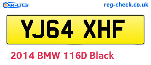 YJ64XHF are the vehicle registration plates.
