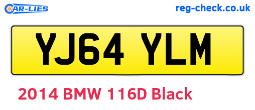YJ64YLM are the vehicle registration plates.
