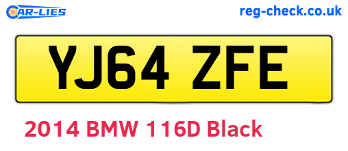 YJ64ZFE are the vehicle registration plates.