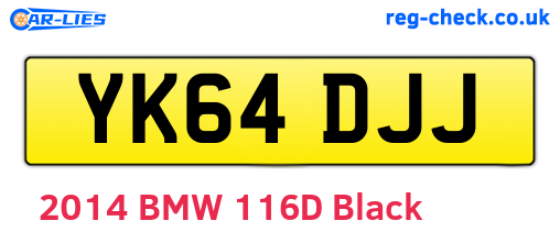 YK64DJJ are the vehicle registration plates.