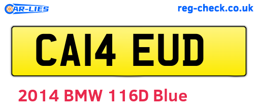 CA14EUD are the vehicle registration plates.