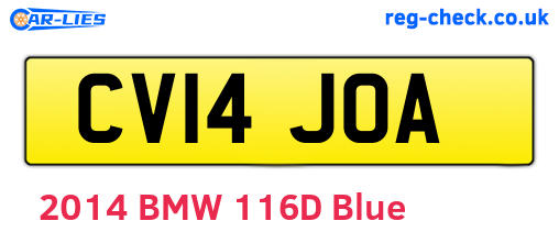 CV14JOA are the vehicle registration plates.